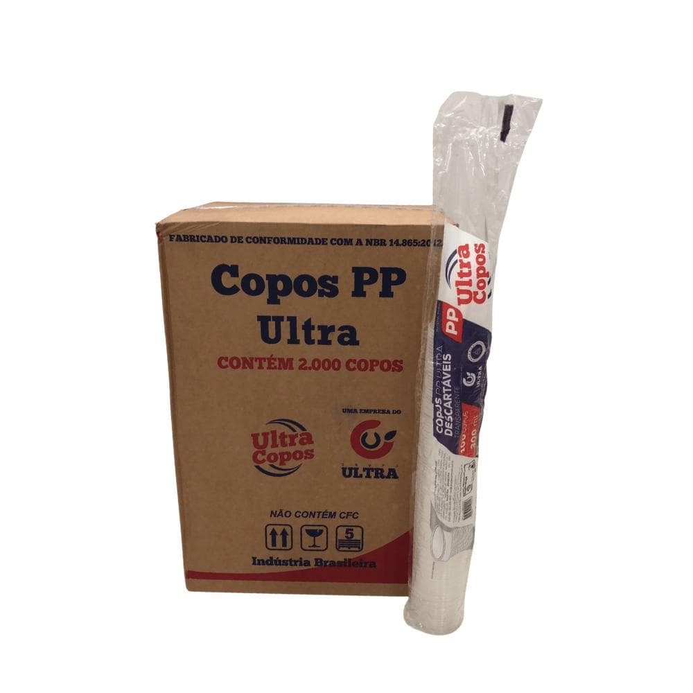 Copo Descartável Ultra Copos PP 300ml Transparente 2000un