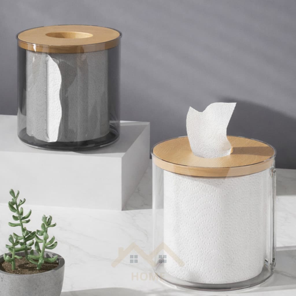 Porta Papel Higiênico Lenço Guardanapo Caixa 13x13cm Interfolha Redondo Casa Decoração