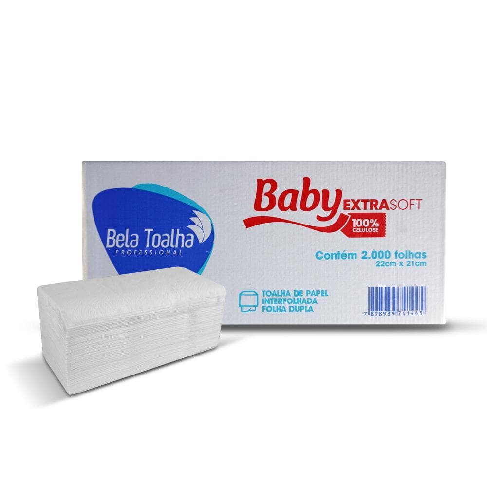 Papel Interfolha Baby 100% Celulose Folha Dupla 2000fl