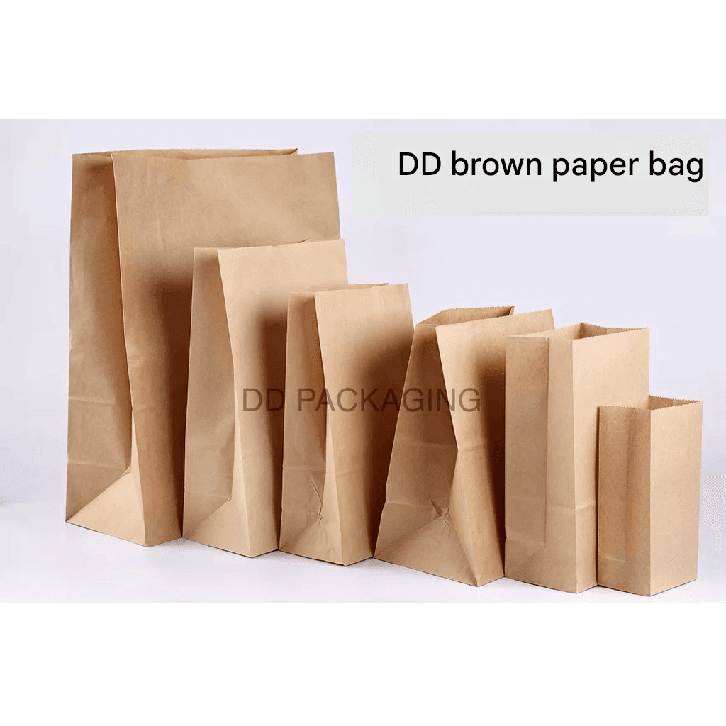 Saco de papel kraft para alimentos, invólucro durável para padaria, 15x28x28 cm, para armazenamento de alimentos e