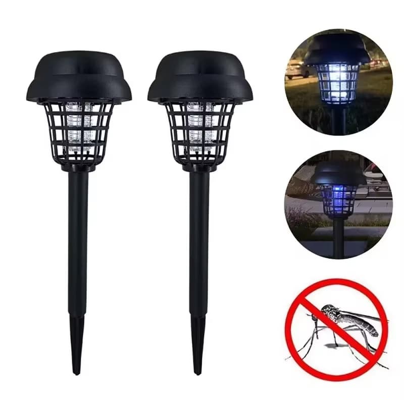 Lâmpada Solar Para Matar Mosquitos , Armadilha Moscas De Jardim , Repelente De Insetos Choque Elétrico De Quintal , 2 Pe